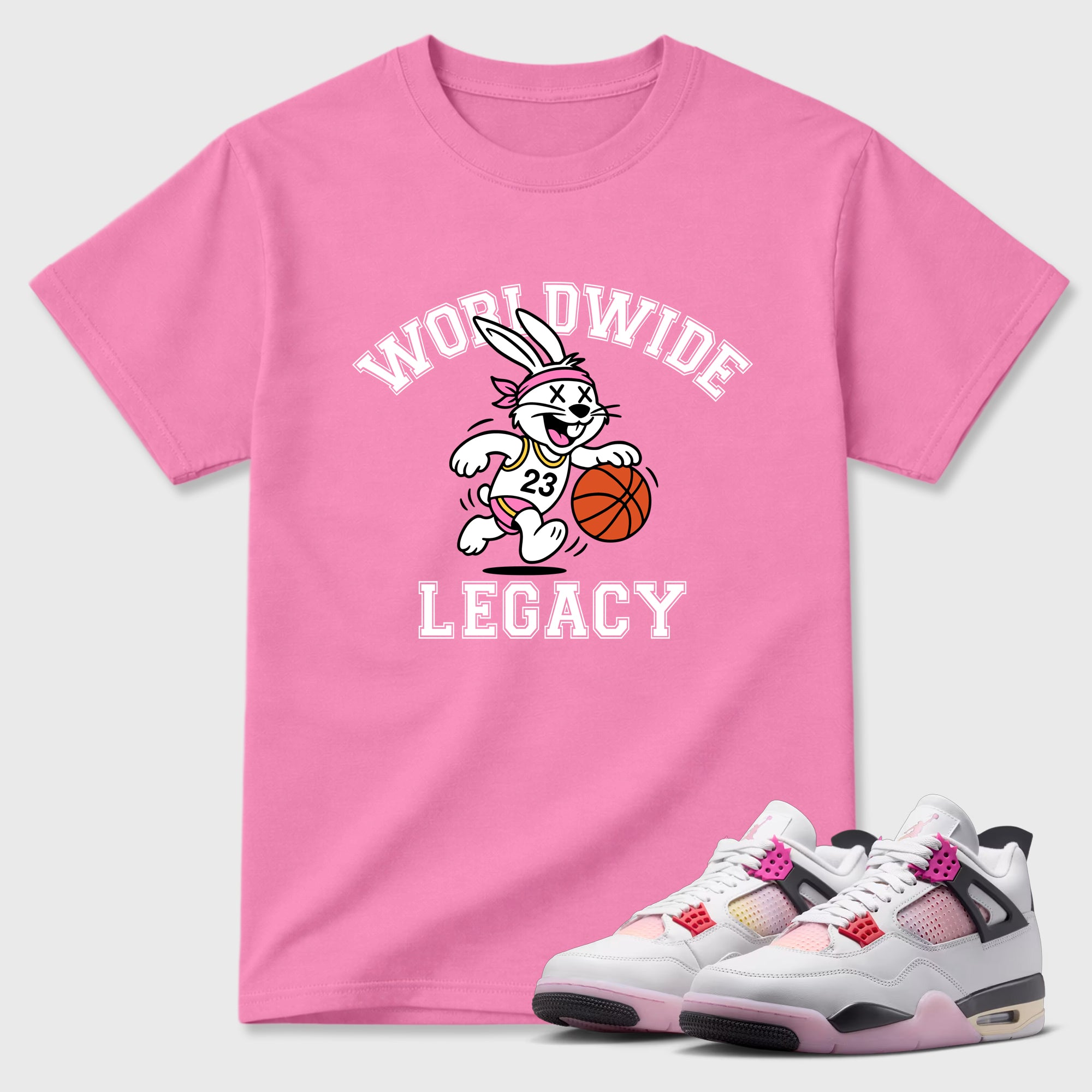 Worldwide Legacy Graphic T-Shirt featuring original streetwear artwork designed to match the Air Jordan 4 Comic. Bubble Gum 1 Graphic T-Shirt.
