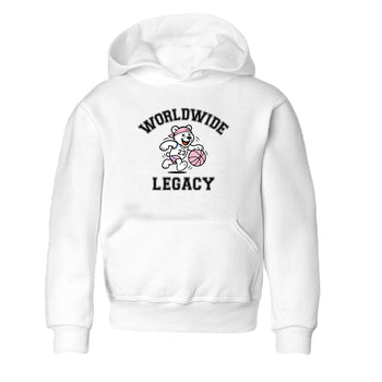 Sneaker Threads – Sneaker Tees To Match Air Jordan 5 Medium Soft Pink – Worldwide Legacy Youth Graphic Tee White 2. Perfect for Jordan releases 2025 colorways.