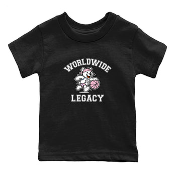 Sneaker Threads – Sneaker Tees To Match Air Jordan 5 Medium Soft Pink – Worldwide Legacy Youth Graphic Tee Black 2. Perfect for Jordan releases 2025 colorways.