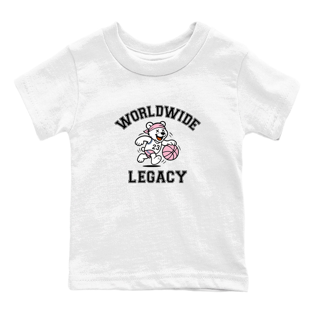 Sneaker Threads – Sneaker Tees To Match Air Jordan 5 Medium Soft Pink – Worldwide Legacy Youth Graphic Tee White 2. Perfect for Jordan releases 2025 colorways.