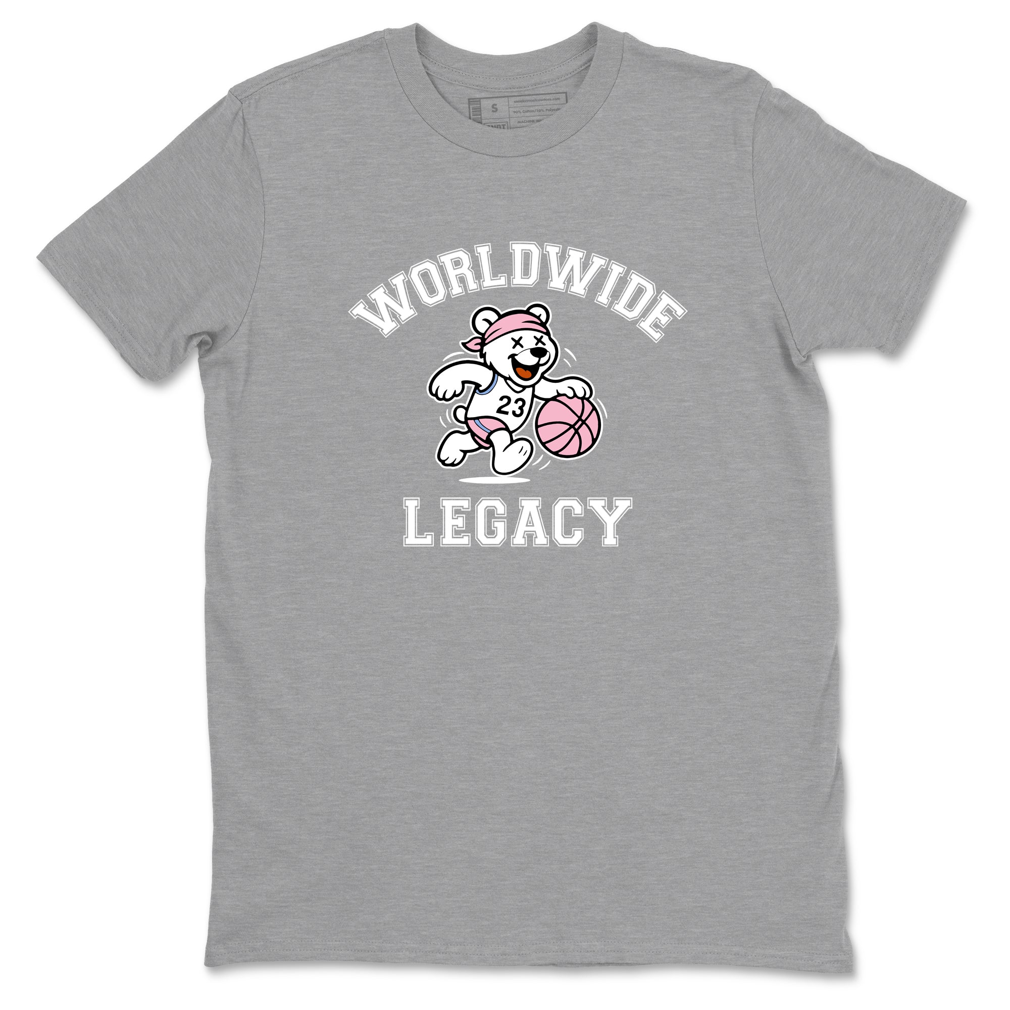 Sneaker Threads – Sneaker Tees To Match Air Jordan 5 Medium Soft Pink – Worldwide Legacy Graphic Tee Heather Grey 2. Perfect for Jordan releases 2025 colorways.