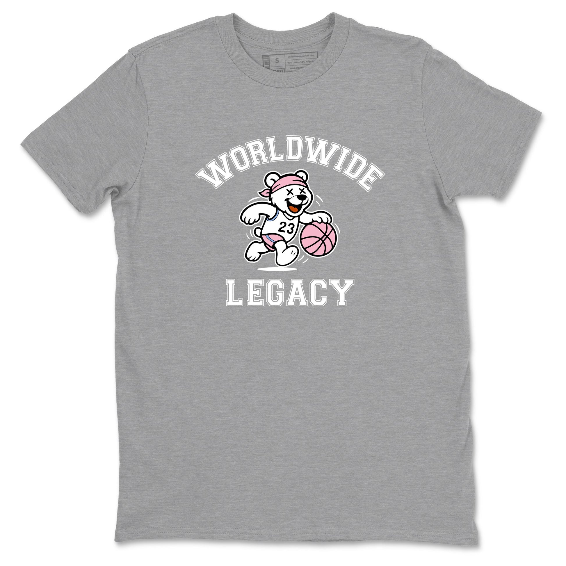 Sneaker Threads – Sneaker Tees To Match Air Jordan 5 Medium Soft Pink – Worldwide Legacy Graphic Tee Heather Grey 2. Perfect for Jordan releases 2025 colorways.