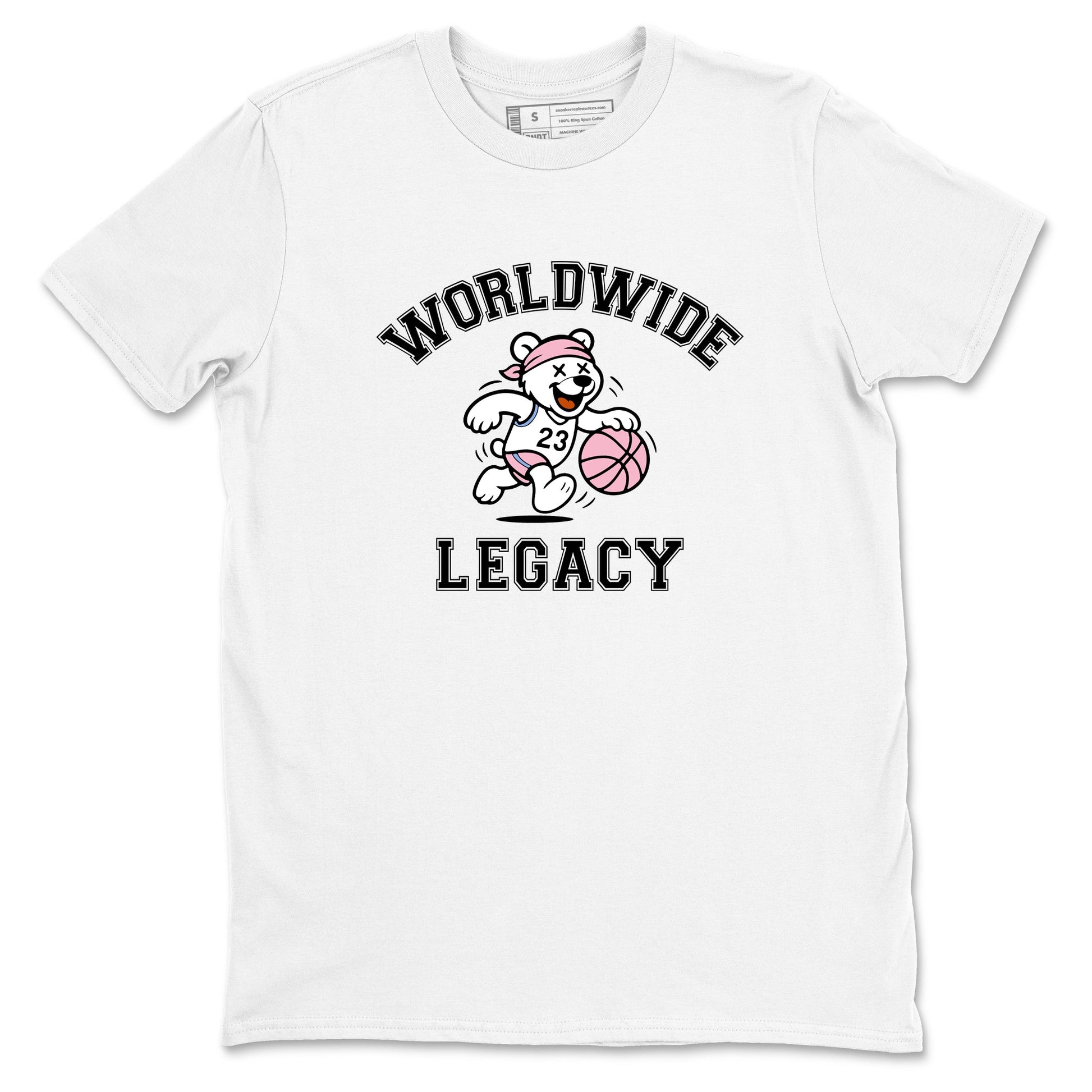 Sneaker Threads – Sneaker Tees To Match Air Jordan 5 Medium Soft Pink – Worldwide Legacy Graphic Tee White 2. Perfect for Jordan releases 2025 colorways.