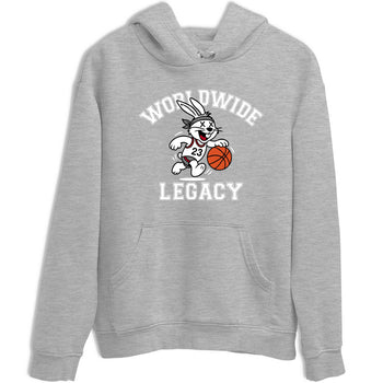 Sneaker Threads – Sneaker Tees To Match Air Jordan 8 Bunny – Worldwide Legacy Graphic Tee Heather Grey 2. Perfect for Jordan releases 2025 colorways.