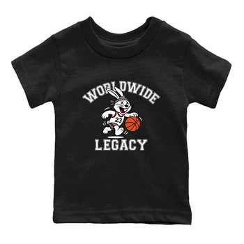 Sneaker Threads – Sneaker Tees To Match Air Jordan 8 Bunny – Worldwide Legacy Youth Graphic Tee Black 2. Perfect for Jordan releases 2025 colorways.