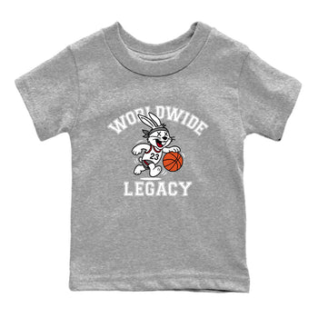 Sneaker Threads – Sneaker Tees To Match Air Jordan 8 Bunny – Worldwide Legacy Youth Graphic Tee Heather Grey 2. Perfect for Jordan releases 2025 colorways.