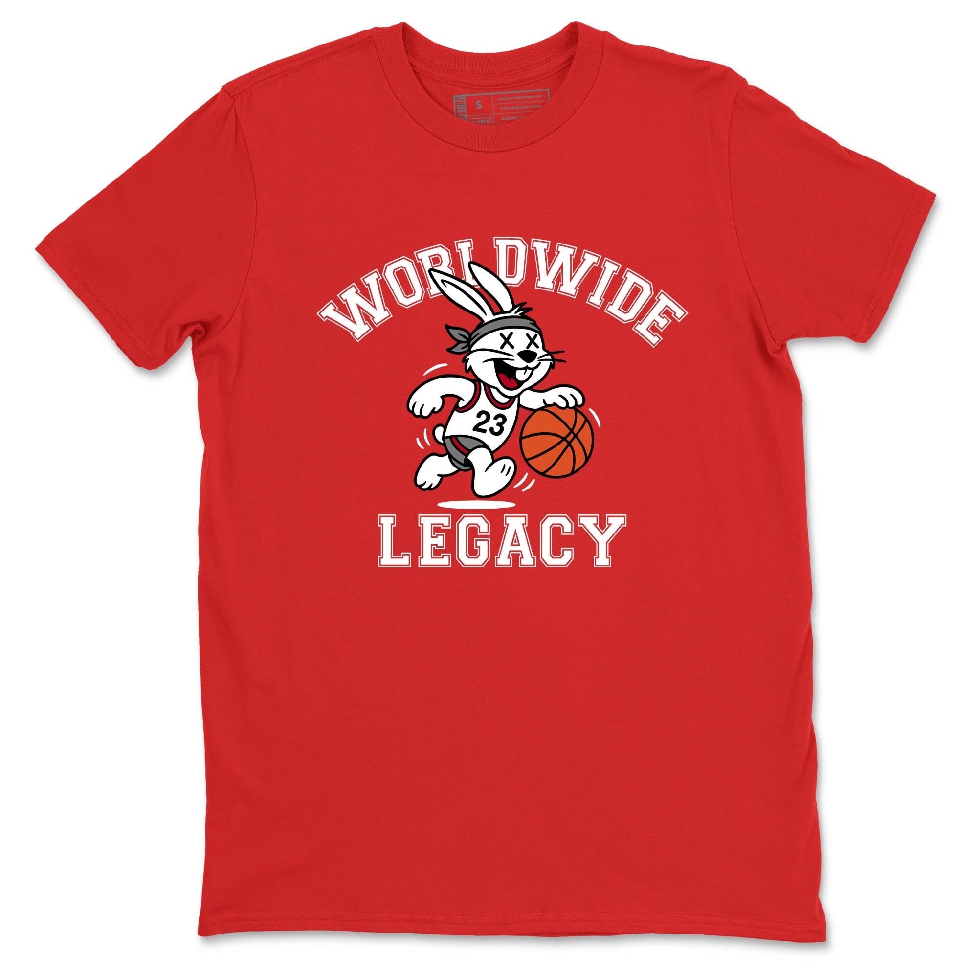Sneaker Threads – Sneaker Tees To Match Air Jordan 8 Bunny – Worldwide Legacy Graphic Tee Red 2. Perfect for Jordan releases 2025 colorways.