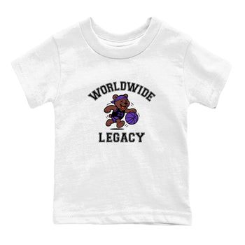 Sneaker Threads – Sneaker Tees To Match Dunk Low Persian Violet – Worldwide Legacy Youth Graphic Tee White 2. Perfect for Jordan releases 2025 colorways.