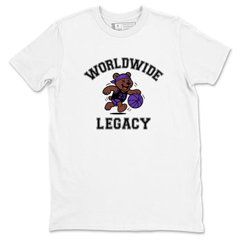 Sneaker Threads – Sneaker Tees To Match Dunk Low Persian Violet – Worldwide Legacy Graphic Tee White 2. Perfect for Jordan releases 2025 colorways.