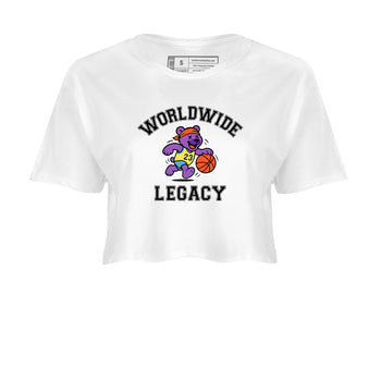 Sneaker Threads – Sneaker Tees To Match New Balance 9060 Prism Purple – Worldwide Legacy Crop Tee White 2. Perfect for Jordan releases 2025 colorways.