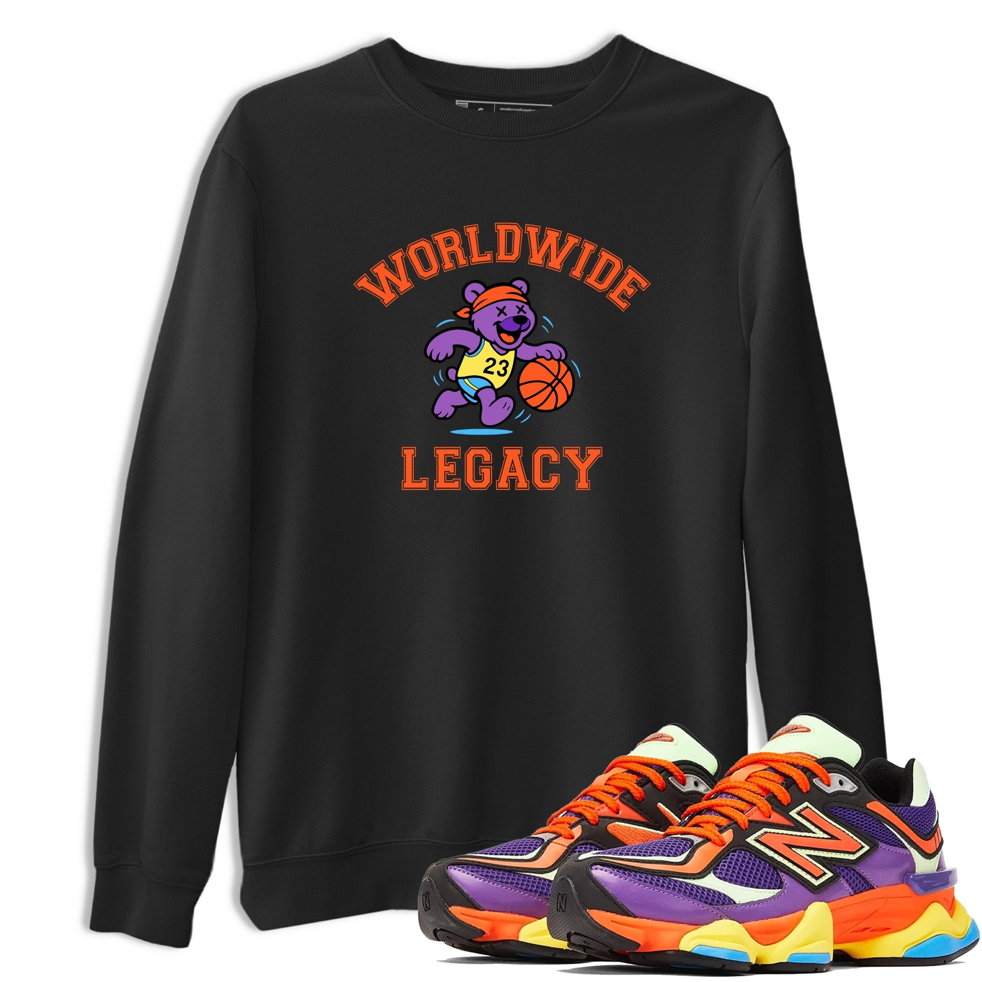 Sneaker Threads – Sneaker Tees To Match New Balance 9060 Prism Purple – Worldwide Legacy Graphic Tee Black 1. Perfect for Jordan releases 2025 colorways.