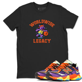 Sneaker Threads – Sneaker Tees To Match New Balance 9060 Prism Purple – Worldwide Legacy Graphic Tee Black 1. Perfect for Jordan releases 2025 colorways.