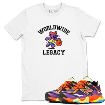 Sneaker Threads – Sneaker Tees To Match New Balance 9060 Prism Purple – Worldwide Legacy Graphic Tee White 1. Perfect for Jordan releases 2025 colorways.