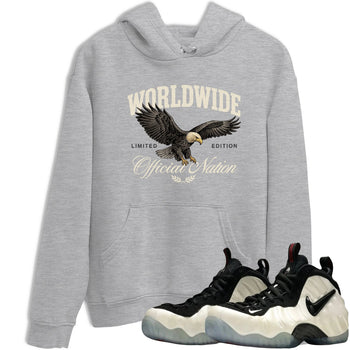 Sneaker Threads – Sneaker Tees To Match Air Foamposite One Pearl – Worldwide Official Nation Graphic Tee Heather Grey 1. Perfect for Jordan releases 2025 colorways.