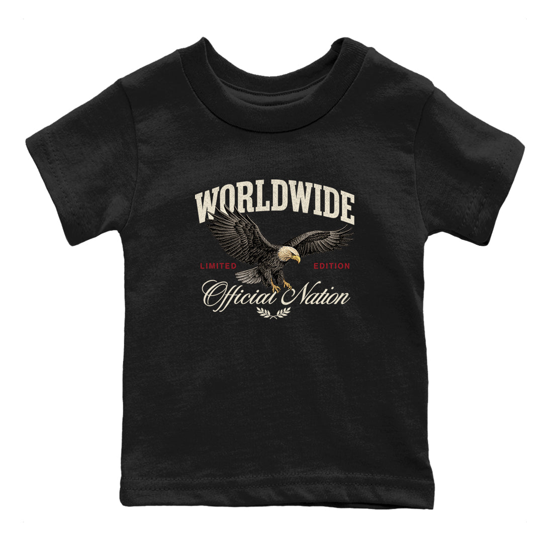 Sneaker Threads – Sneaker Tees To Match Air Foamposite One Pearl – Worldwide Official Nation Youth Graphic Tee Black 2. Perfect for Jordan releases 2025 colorways.