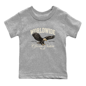 Sneaker Threads – Sneaker Tees To Match Air Foamposite One Pearl – Worldwide Official Nation Youth Graphic Tee Heather Grey 2. Perfect for Jordan releases 2025 colorways.