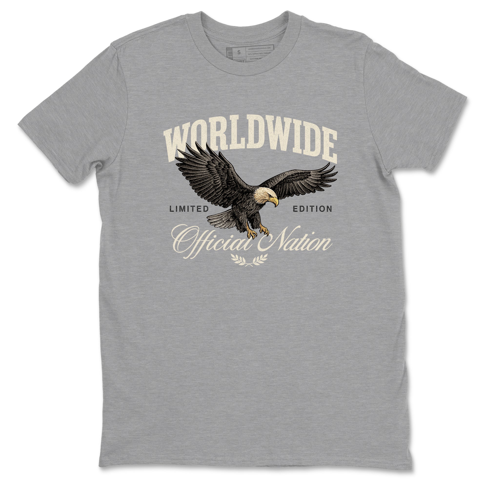 Sneaker Threads – Sneaker Tees To Match Air Foamposite One Pearl – Worldwide Official Nation Graphic Tee Heather Grey 2. Perfect for Jordan releases 2025 colorways.