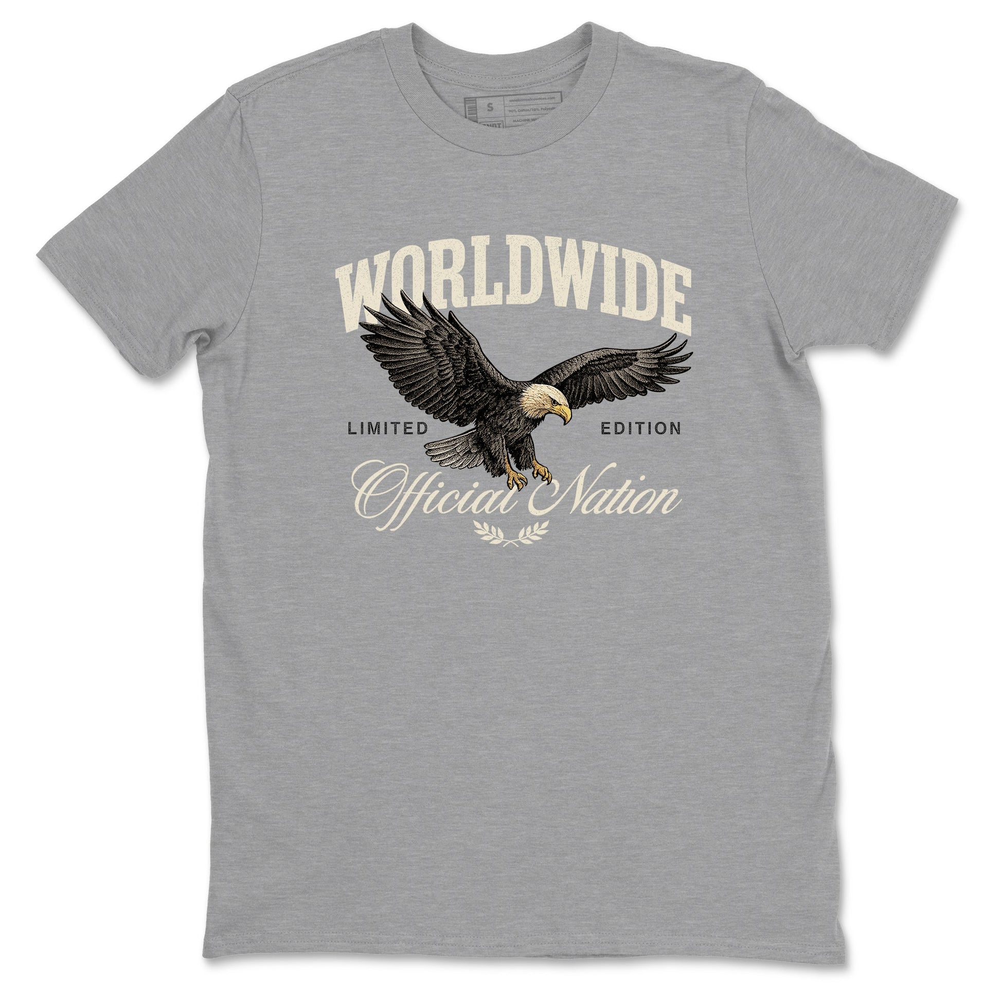 Sneaker Threads – Sneaker Tees To Match Air Foamposite One Pearl – Worldwide Official Nation Graphic Tee Heather Grey 2. Perfect for Jordan releases 2025 colorways.