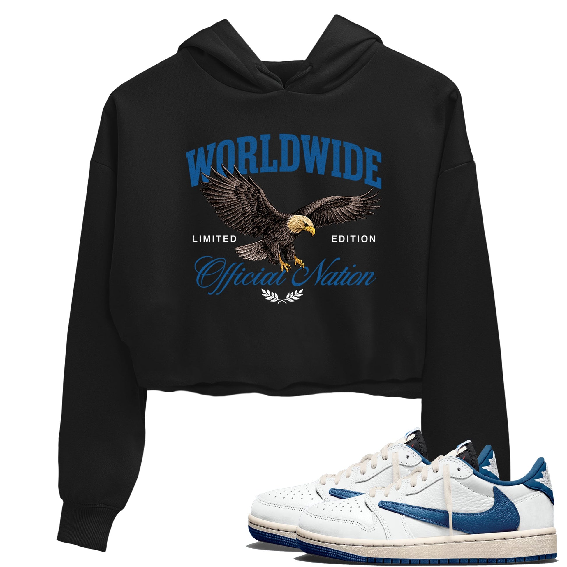 Sneaker match tees – Sneaker Tees To Match Air Jordan 1 Travis Scott Fragment Shoes – Worldwide Official Nation Crop T-Shirt Black 1