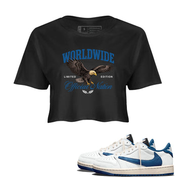 Sneaker match tees – Sneaker Tees To Match Air Jordan 1 Travis Scott Fragment Shoes – Worldwide Official Nation Crop T-Shirt Black 1