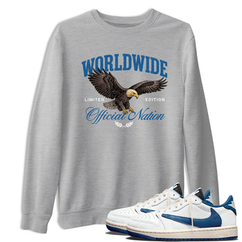 Sneaker match tees – Sneaker Tees To Match Air Jordan 1 Travis Scott Fragment Shoes – Worldwide Official Nation Tee Heather Grey 1