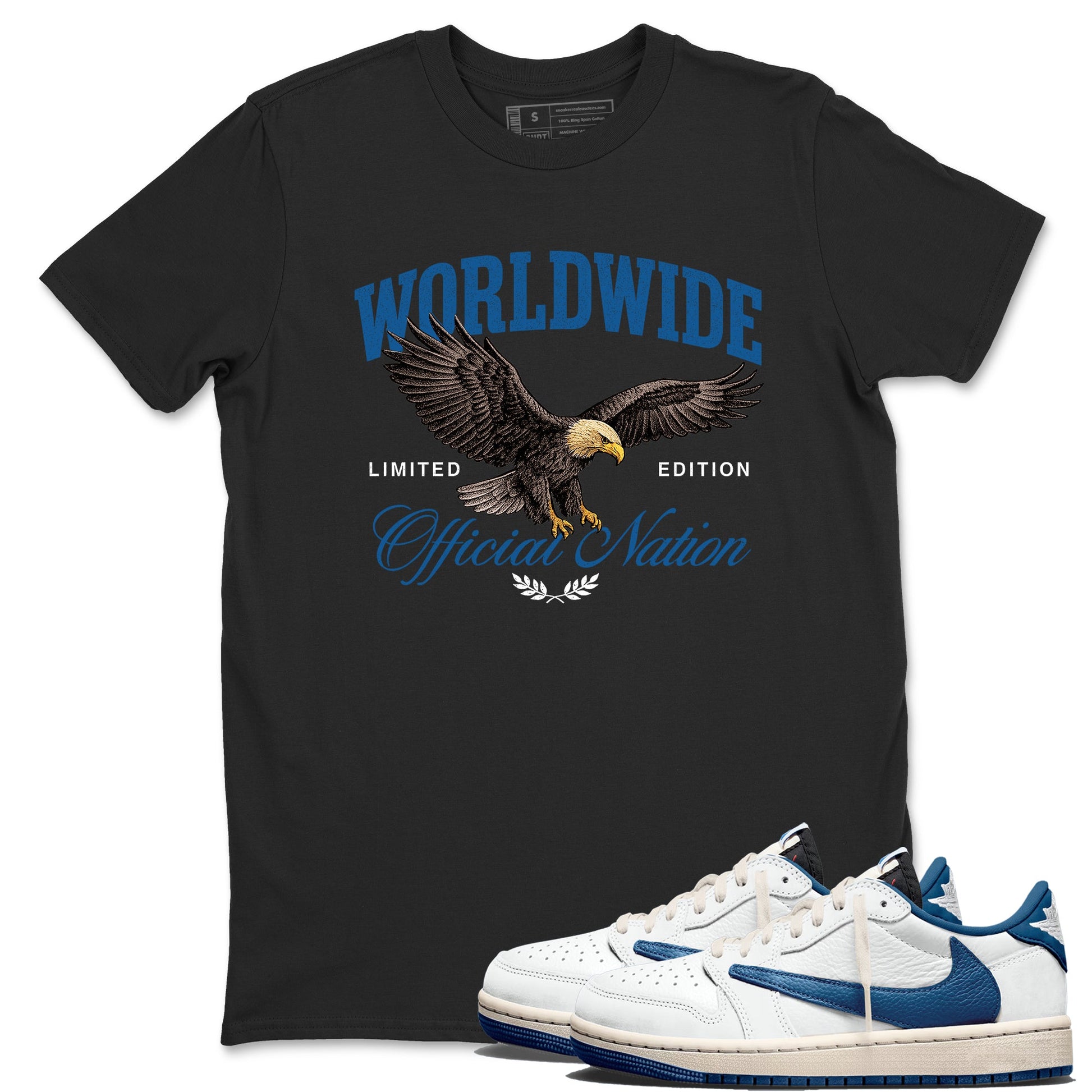 Sneaker match tees – Sneaker Tees To Match Air Jordan 1 Travis Scott Fragment Shoes – Worldwide Official Nation Tee Black 1