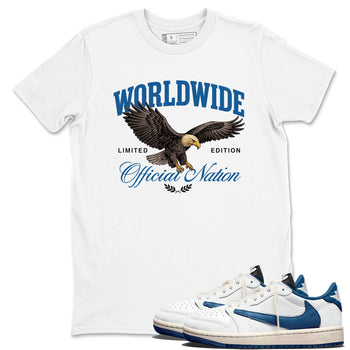 Sneaker match tees – Sneaker Tees To Match Air Jordan 1 Travis Scott Fragment Shoes – Worldwide Official Nation Tee White 1