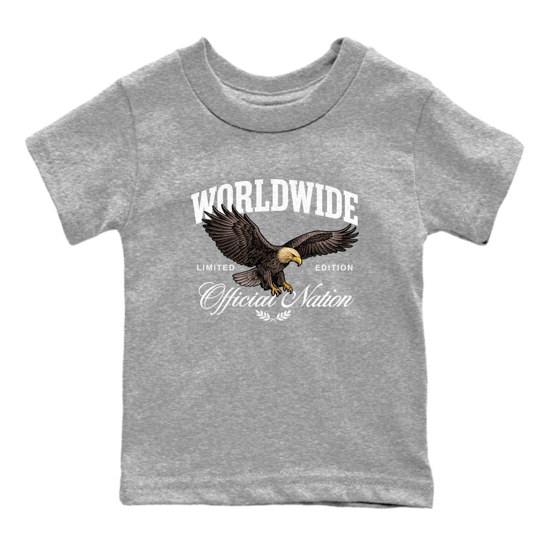 Sneaker match tees – Sneaker Tees To Match Air Jordan 11 Grand Finale Shoes – Worldwide Official Nation Kids T-Shirt Heather Grey 2