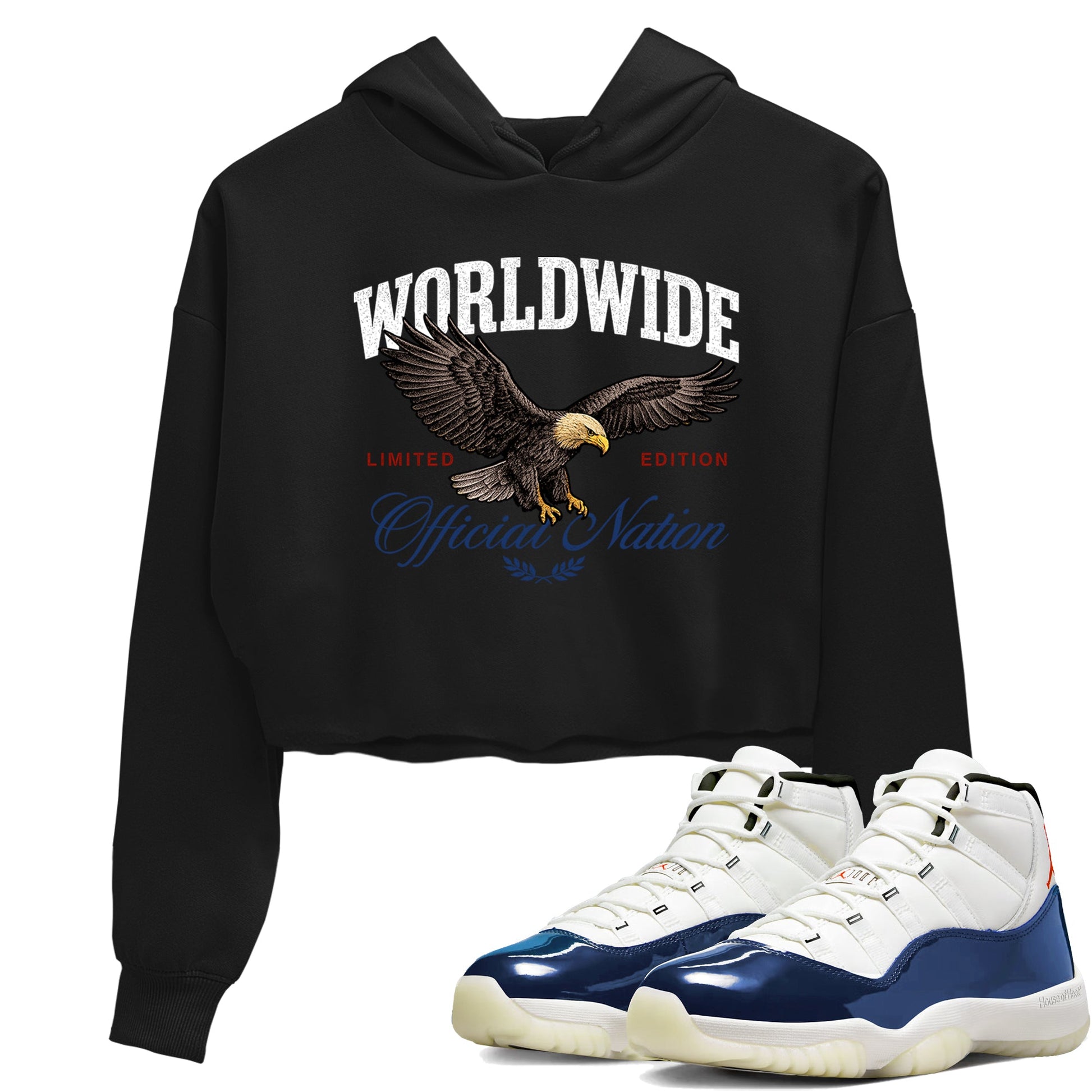 Sneaker match tees – Sneaker Tees To Match Air Jordan 11 Rare Air Shoes – Worldwide Official Nation Crop T-Shirt Black 1