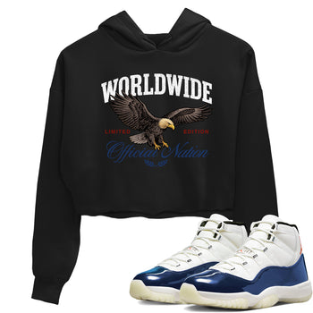 Sneaker match tees – Sneaker Tees To Match Air Jordan 11 Rare Air Shoes – Worldwide Official Nation Crop T-Shirt Black 1