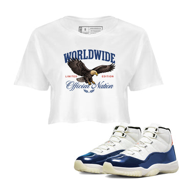 Sneaker match tees – Sneaker Tees To Match Air Jordan 11 Rare Air Shoes – Worldwide Official Nation Crop T-Shirt White 1