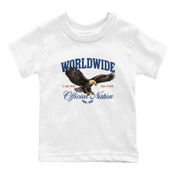 Sneaker match tees – Sneaker Tees To Match Air Jordan 11 Rare Air Shoes – Worldwide Official Nation Kids T-Shirt White 2