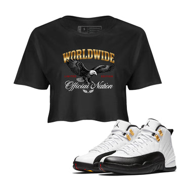 Sneaker match tees – Sneaker Tees To Match Air Jordan 12 Taxi Shoes – Worldwide Official Nation Crop T-Shirt Black 1