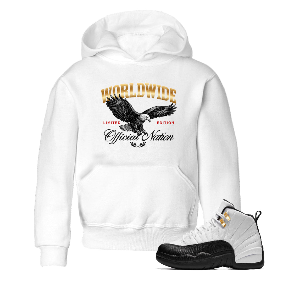 Sneaker match tees – Sneaker Tees To Match Air Jordan 12 Taxi Shoes – Worldwide Official Nation Kids T-Shirt White 1