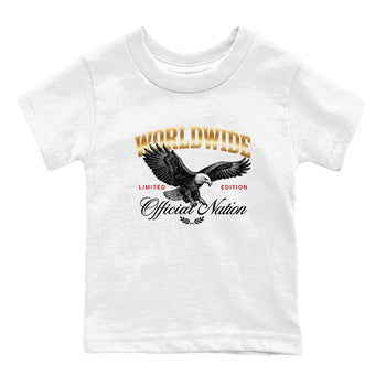 Sneaker match tees – Sneaker Tees To Match Air Jordan 12 Taxi Shoes – Worldwide Official Nation Kids T-Shirt White 2