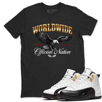 Sneaker match tees – Sneaker Tees To Match Air Jordan 12 Taxi Shoes – Worldwide Official Nation Tee Black 1