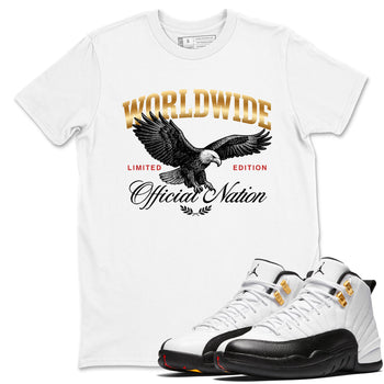 Sneaker match tees – Sneaker Tees To Match Air Jordan 12 Taxi Shoes – Worldwide Official Nation Tee White 1