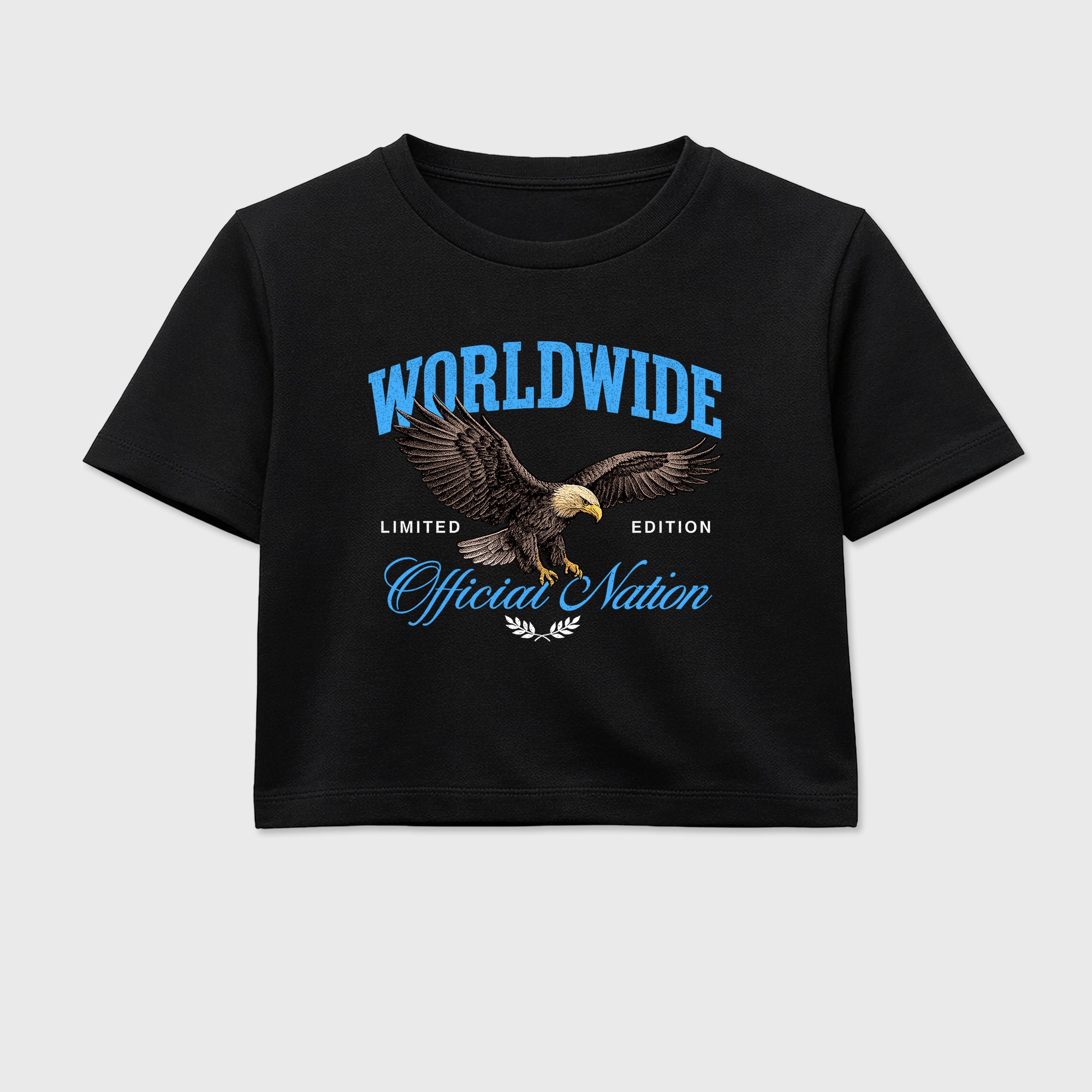 Sneaker match tees – Sneaker Tees To Match Air Jordan 14 University Blue Shoes – Worldwide Official Nation Crop T-Shirt Black 2