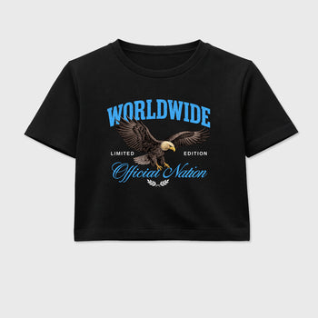 Sneaker match tees – Sneaker Tees To Match Air Jordan 14 University Blue Shoes – Worldwide Official Nation Crop T-Shirt Black 2