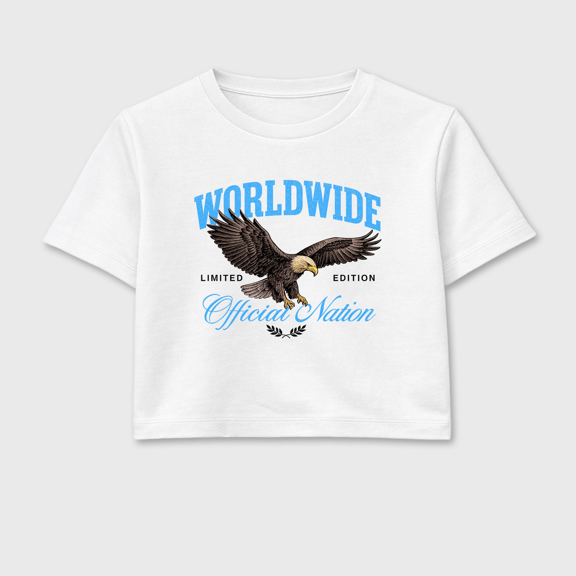 Sneaker match tees – Sneaker Tees To Match Air Jordan 14 University Blue Shoes – Worldwide Official Nation Crop T-Shirt White 2