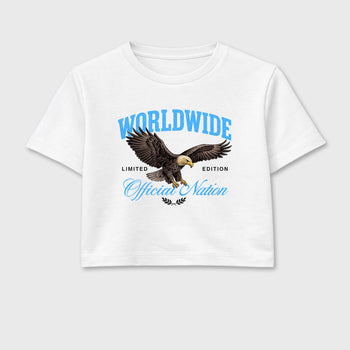 Sneaker match tees – Sneaker Tees To Match Air Jordan 14 University Blue Shoes – Worldwide Official Nation Crop T-Shirt White 2