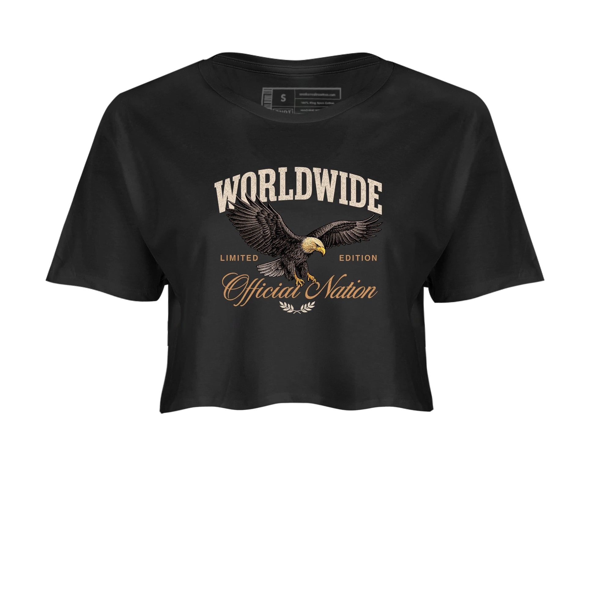 Best Christmas gifts for sneakerheads  – Sneaker Tees To Match Air Jordan 3 Champagne and Oysters Sneakers – Worldwide Official Nation Crop T-Shirt Black 2