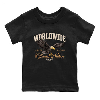 Best Christmas gifts for sneakerheads  – Sneaker Tees To Match Air Jordan 3 Champagne and Oysters Sneakers – Worldwide Official Nation Kids T-Shirt Black 2