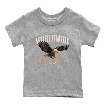 Best Christmas gifts for sneakerheads  – Sneaker Tees To Match Air Jordan 3 Champagne and Oysters Sneakers – Worldwide Official Nation Kids T-Shirt Heather Grey 2