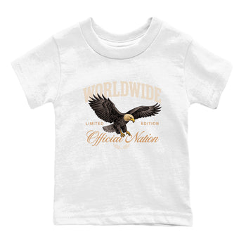 Best Christmas gifts for sneakerheads  – Sneaker Tees To Match Air Jordan 3 Champagne and Oysters Sneakers – Worldwide Official Nation Kids T-Shirt White 2