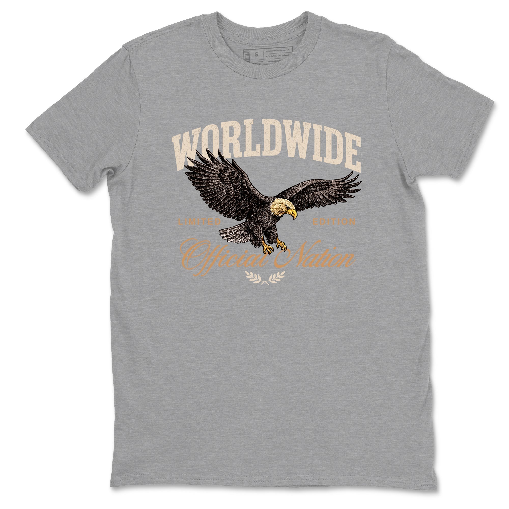 Best Christmas gifts for sneakerheads  – Sneaker Tees To Match Air Jordan 3 Champagne and Oysters Sneakers – Worldwide Official Nation Graphic Tee Heather Grey 2