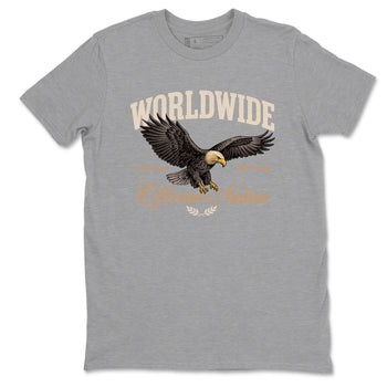 Best Christmas gifts for sneakerheads  – Sneaker Tees To Match Air Jordan 3 Champagne and Oysters Sneakers – Worldwide Official Nation Graphic Tee Heather Grey 2