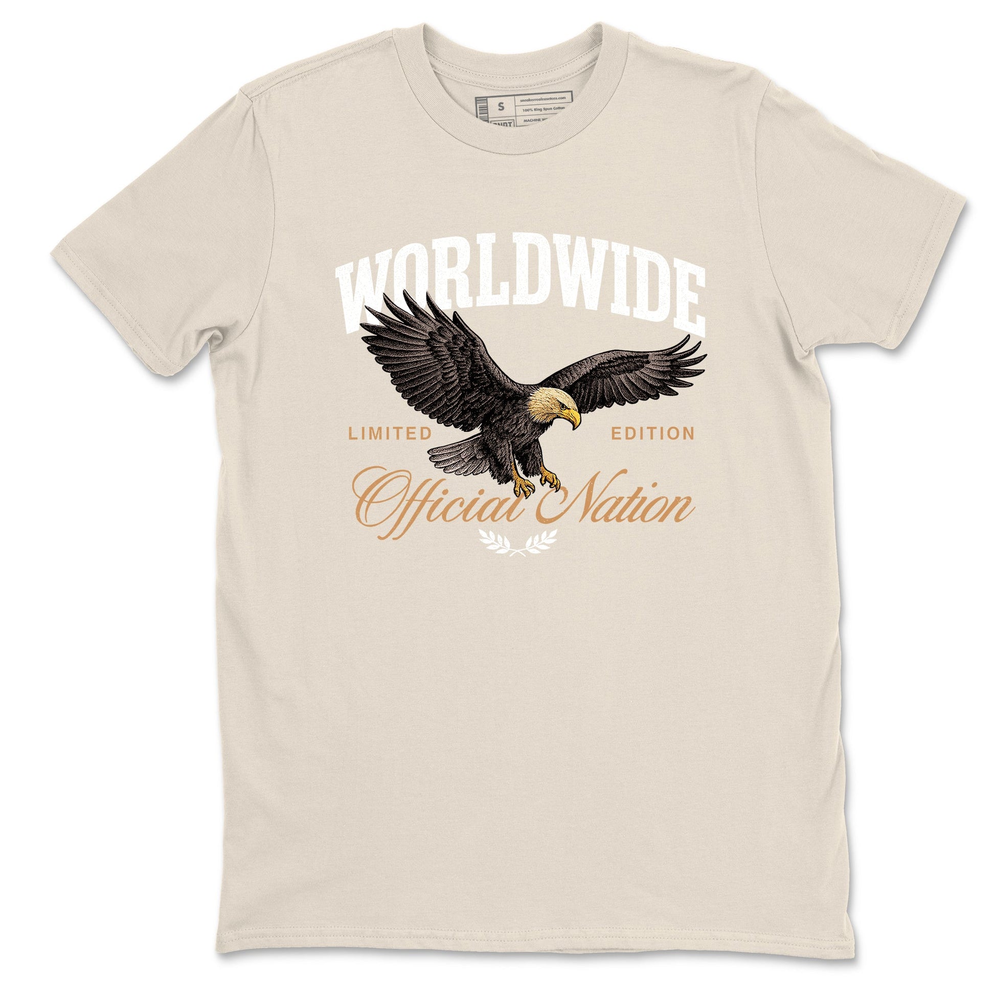 Best Christmas gifts for sneakerheads  – Sneaker Tees To Match Air Jordan 3 Champagne and Oysters Sneakers – Worldwide Official Nation Graphic Tee Natural 2