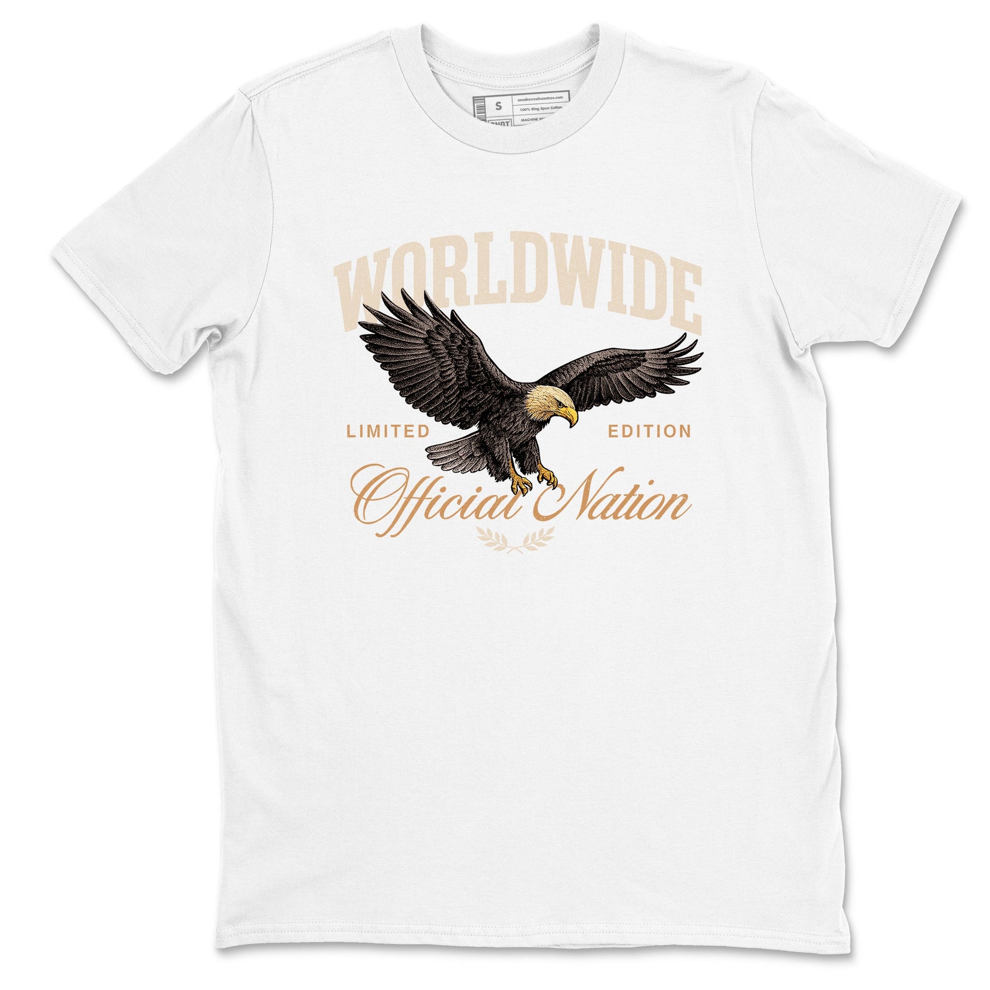 Best Christmas gifts for sneakerheads  – Sneaker Tees To Match Air Jordan 3 Champagne and Oysters Sneakers – Worldwide Official Nation Graphic Tee White 2