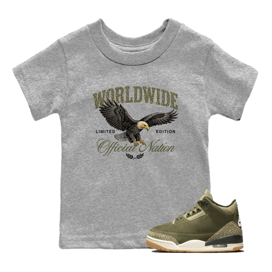 Sneaker Threads – Sneaker Threads To Match Air Jordan 3 Family Affair Shoes – Worldwide Official Nation Kids T-Shirt Heather Grey 1